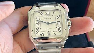 On wrist review of the Cartier Santos Large!  Long and rambling video discussing large vs medium! :)