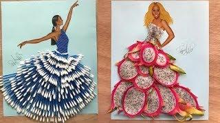 Armenian Fashion Illustrator Creates Stunning Dresses From Everyday Objects!