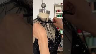 Making a midi black prom dress #fashion #sewing #promdress #dress #dressdesign #weddingguestdress