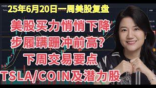 6月22日一周美股复盘，买卖力道逐级下降，大盘步履蹒跚冲前高？市场盈利效应两年新低；SPY标普，QQQ纳斯达克指数；IWM罗素走势技术分析；TSLA特斯拉，COIN及其他近期关注个股；与美股同好交流等