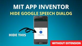 Speech Recognizer Component without Google Speech Dialog || MIT App Inventor || WITHOUT EXTENSIONS!