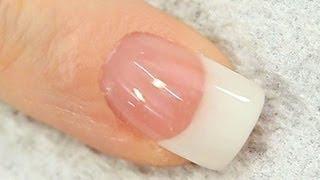 French White Acrylic Nail with Reverse Cover Pink Tutorial