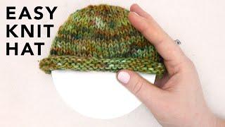 how to knit an easy newborn hat - knitting in the round | Last Minute Laura