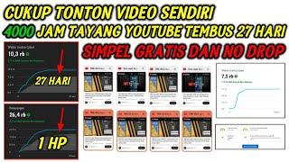 Cara Kejar 4000 Jam Tayang Youtube satu bulan monetisasi, Cukup Tonton Sendiri Jam Tayang Tembus