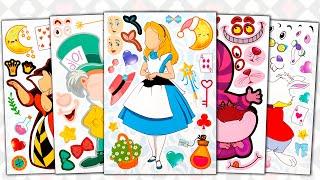 ALICE IM WUNDERLAND STICKER BOOK MAKEOVER | CHESHIRE-KATZE-SPASS-AUFKLEBER-AKTIVITÄT