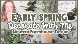  EARLY SPRING DECORATE WITH ME│COZY SPRING DECOR│TABLE DECOR IDEAS │NEUTRAL SPRING FARMHOUSE