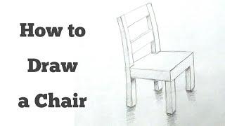 How to draw a wooden chair