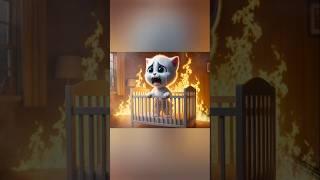 Dangerous Fire TrapsLittle Kitten #fire #animation #shorts #ai #cat #cute #story