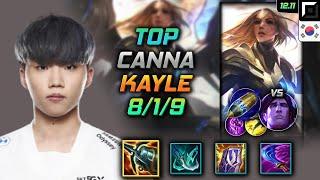 칸나 탑 케일 크라켄 선제공격 - Canna Kayle Top vs Taric - 롤 KR 12.11