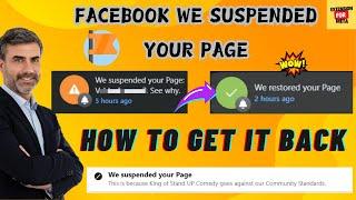 Facebook We suspended your Page: How To Get It Back? ( 2025  )