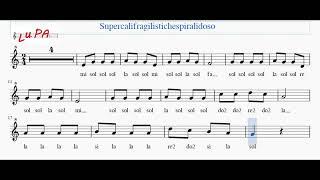 Supercalifragilistichespiralidoso - Flauto - Note - Spartito - Karaoke - Instrumental - Canto