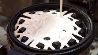 겉은 바삭 속은 촉촉한 왕플 맛집, 단골 많은 집  - 신림역  How to make Giant Waffle with Whipped Cream - Korean Street Food