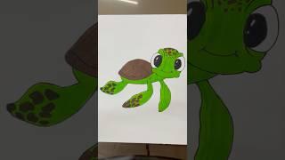 Squirt from Finding Nemo | Mini Posters | @ArtHuesColoring #handdrawnart #drawing #minipainting