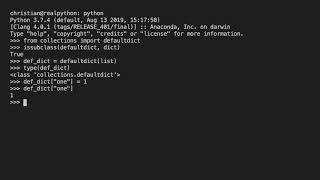 Understanding the defaultdict Type in Python