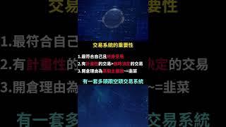 交易系统的三大元素，構建屬於自己的交易系统，交易系统的重要性，終身受用，有計畫大於臨時決定，完善的止盈止損，Trading System比特幣分析 比特幣行情