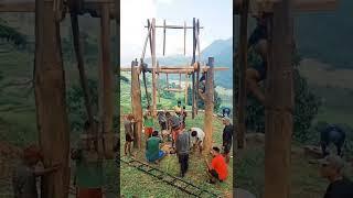 Dashain moments. Dashain memorable moment 2079. swing making in Dashain festival in Nepal.