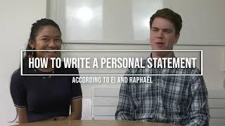 How to write a personal statement