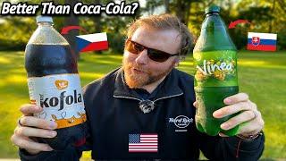 American Tries KOFOLA & VINEA Soft Drinks From the Czech Republic!