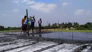 MY GFRG HOME | GFRG Panel Erection | Ceiling concrete filling