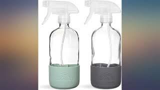 SAVVY PLANET Empty Clear Glass Spray Bottles with Silicone Sleeve Protection - review