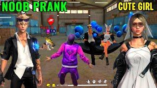 Noob Prank with Random Cute Girl  New Valentine Bundle NOOB PRANK  Garena Free Fire  Y GAMING