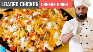 Cheese Lover's Delight | Loaded Chicken Fries With Cheese Sauce Malayalam Recipe