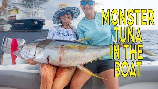 Mary catches MONSTER Yellowfin Tuna!