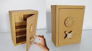 How to make a combination lock using cardboard||DIY cardboard safe box#diycarboardcraft #craftideas