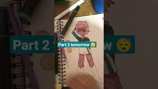 Mina Ashido Drawing Part 1 #mha #myheroacademia #minaashido #drawing #sketch #anatomy #markers