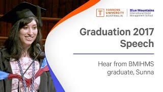 BMIHMS at Torrens University | Master gxraduation speech | Sunna