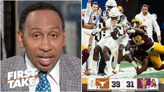 FIRST TAKE | Refs rigged! - Stephen A. Smith reacts to 5 Texas beats 4 Arizona State 39-31 in 2-OT