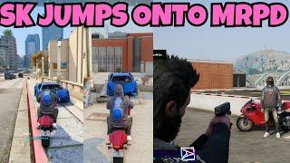 SK Ramps A Bike onto The ROOF of MRPD & Has a FACE OFF with DEN | NOPIXEL 4.0 GTA RP