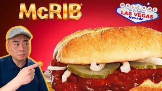 I tried The McRIB BBQ Pork Sandwich from McDonald's. Las Vegas