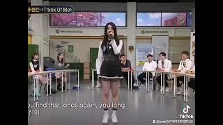 Yunjin singing "Think of Me" from Phantom of the Opera in Knowing Brothers