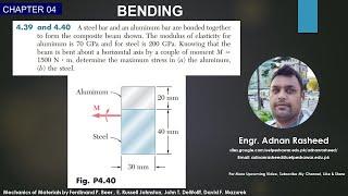 4.40 | Bending | Mechanics of Materials Beer and Johnston