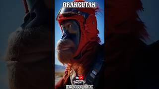 Desert Orangutan Odyssey: Red Knitted Motorcycle Helmet Adventure #shorts