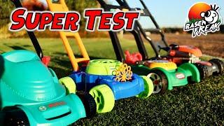 Coole SPIELZEUG RASENMÄHER im großen VERGLEICHSTEST! Wir testen 4 sehr beliebte Kinder Rasenmäher.