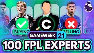 FPL GW21 EXPERT Forward Replacements & Transfer Trends!  100 Experts Reveal Gameweek 21 Team Plans