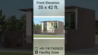 35 x 42 House Design Front Elevation A6 |Facility Zone| #house #short #houseplan