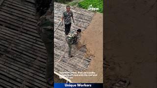 Mud house construction in rural china - The workers do their job perfectly || #machine #shorts
