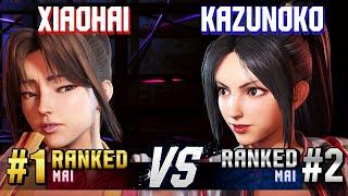 SF6 ▰ XIAOHAI (#1 Ranked Mai) vs KAZUNOKO (#2 Ranked Mai) ▰ High Level Gameplay