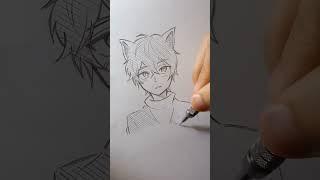 Drawing anime boy Easy #shorts #drawing #anime