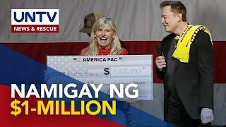 Pamimigay ng $1-million ni billionaire Elon Musk sa mga botante sa ilang US states, kinuwestyon