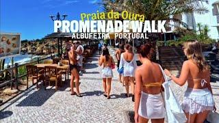 ALBUFEIRA, Algarve. Praia da Oura Promenade Walk Restaurants Bars Whats New September 2024 Portugal