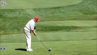 Donald Trump Rips A Huge Golf Drive Down The Middle Of The Fairway