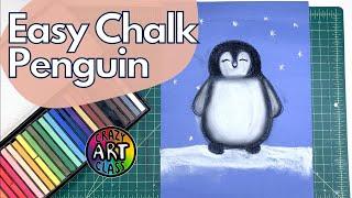 Chalk Penguin Guided Drawing