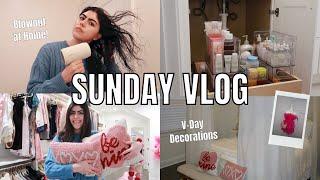 VLOG: Sunday Self Care, Decorating for Valentine's Day + Bathroom Organization! | Gabriella Mortola