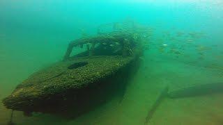 Scuba Diving at Higgins Lake near Amvets Lodge, Michigan Sept-18-2015