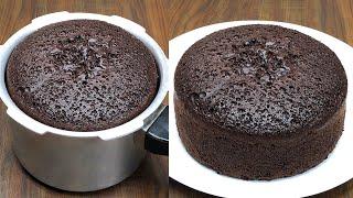 Chocolate Sponge Cake in Pressure Cooker | Basic Sponge Cake Recipe | Chocolate Cake Without Oven