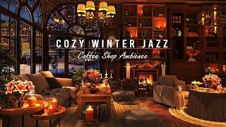 Cozy Winter Night with Bookstore Cafe Ambience and Relaxing Jazz Piano Music for Read, Study, Sleep